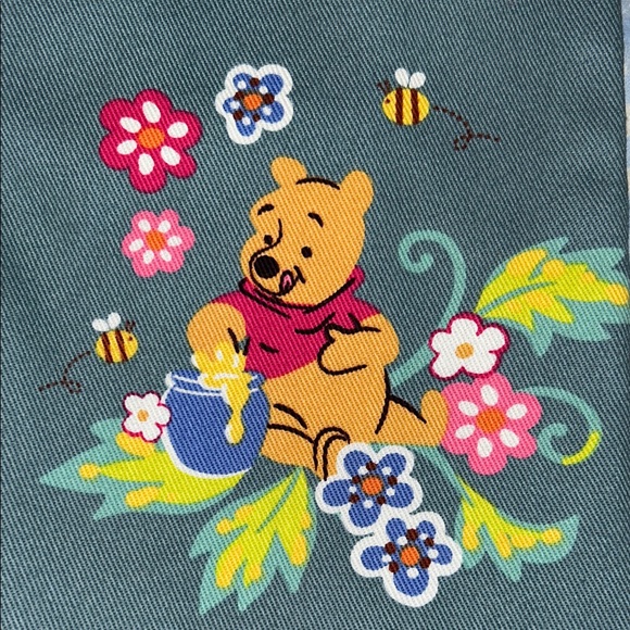 Winnie the Pooh Green Floral Dish Towel Torchon - Picture 5 of 7